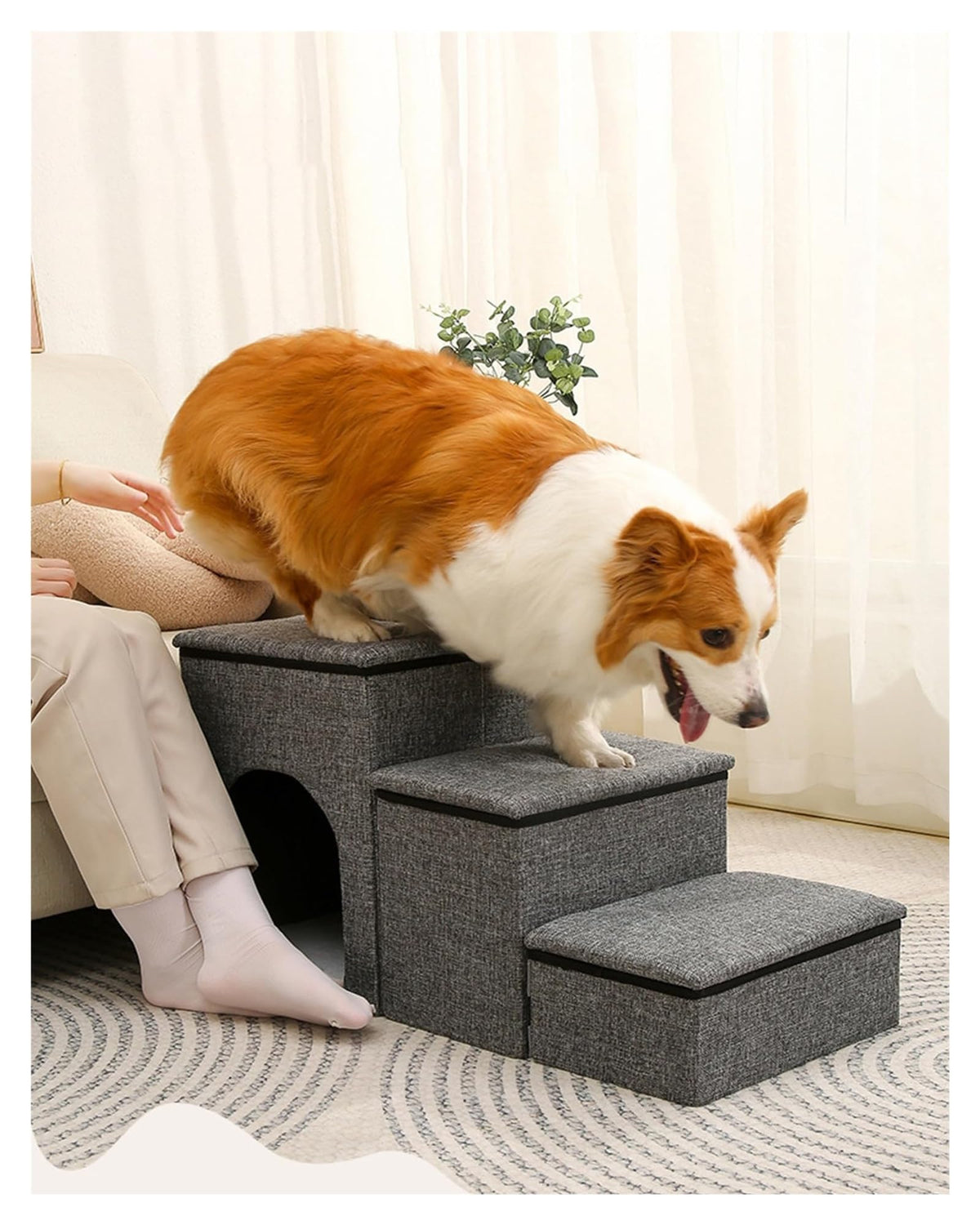 Folding Pet Stairs with Storage Box E9878