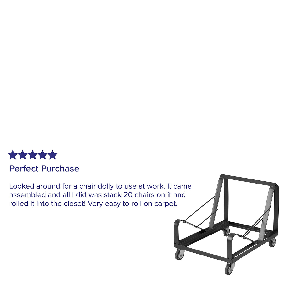 Black Steel Stack Chair Dolly 2-Pack M655
