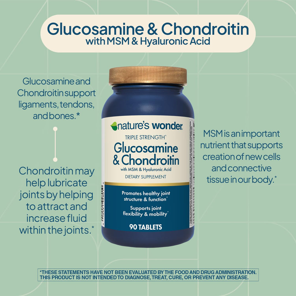 Triple Strength Glucosamine Chondroitin MSM 90 Tablets D98722