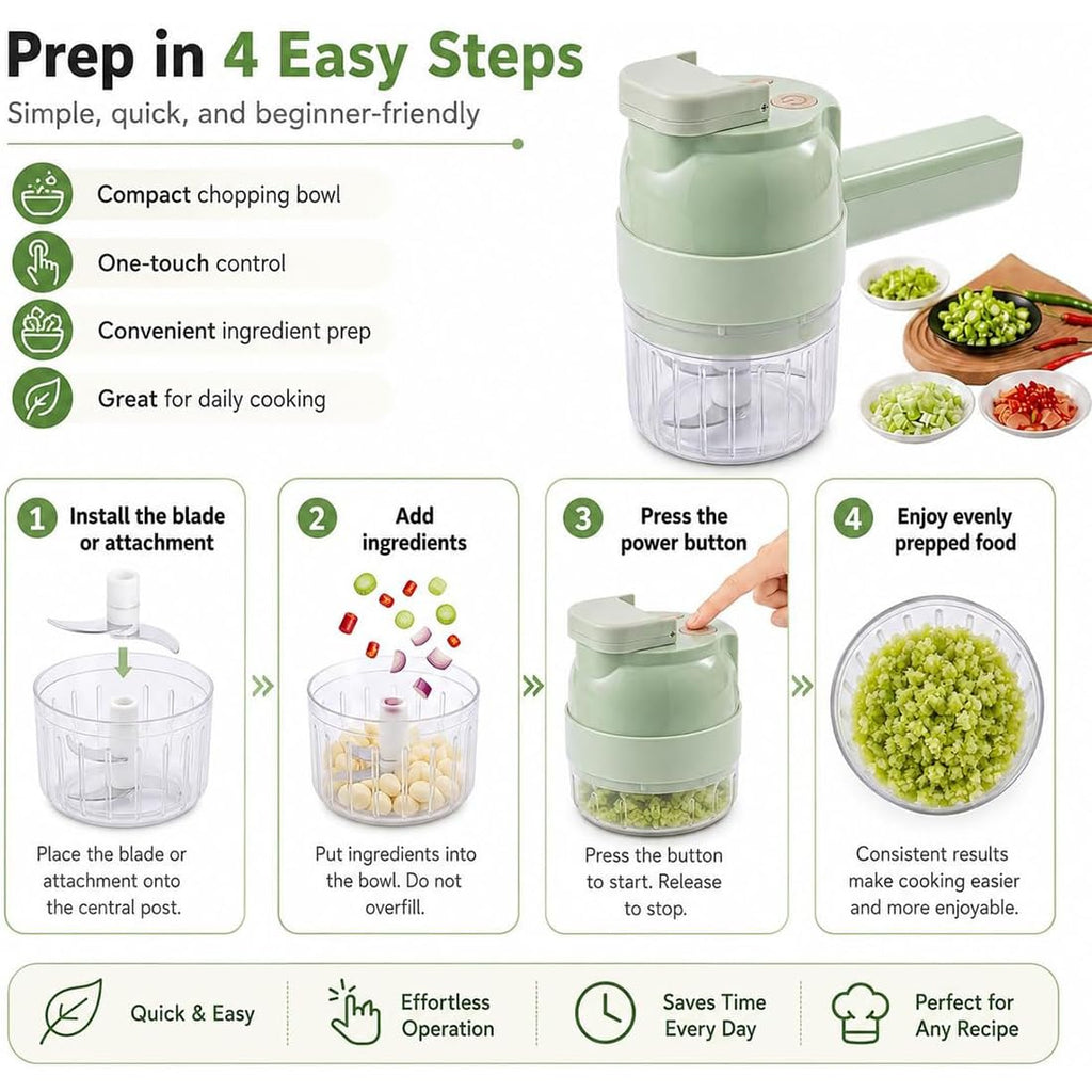 4 in 1 Handheld Electric Vegetable Chopper B6621