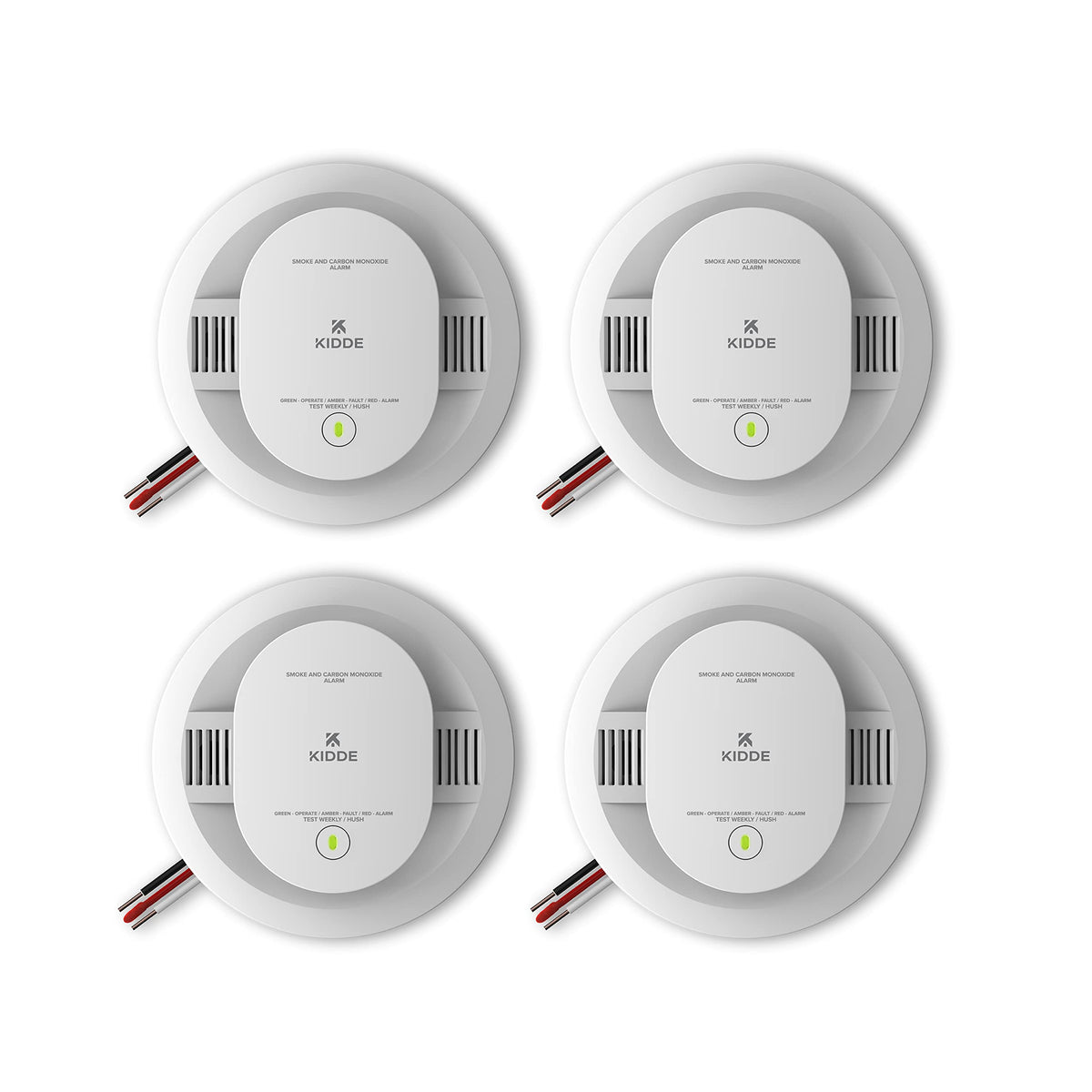 Hardwired Smoke & Carbon Monoxide Detector, 4 Pack X1704