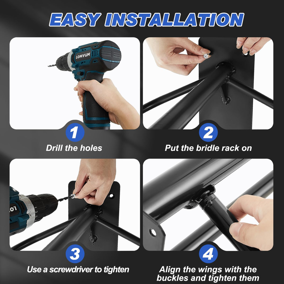 12 Pack Wall Mount Saddle Rack with Bridle Hooks Z62667