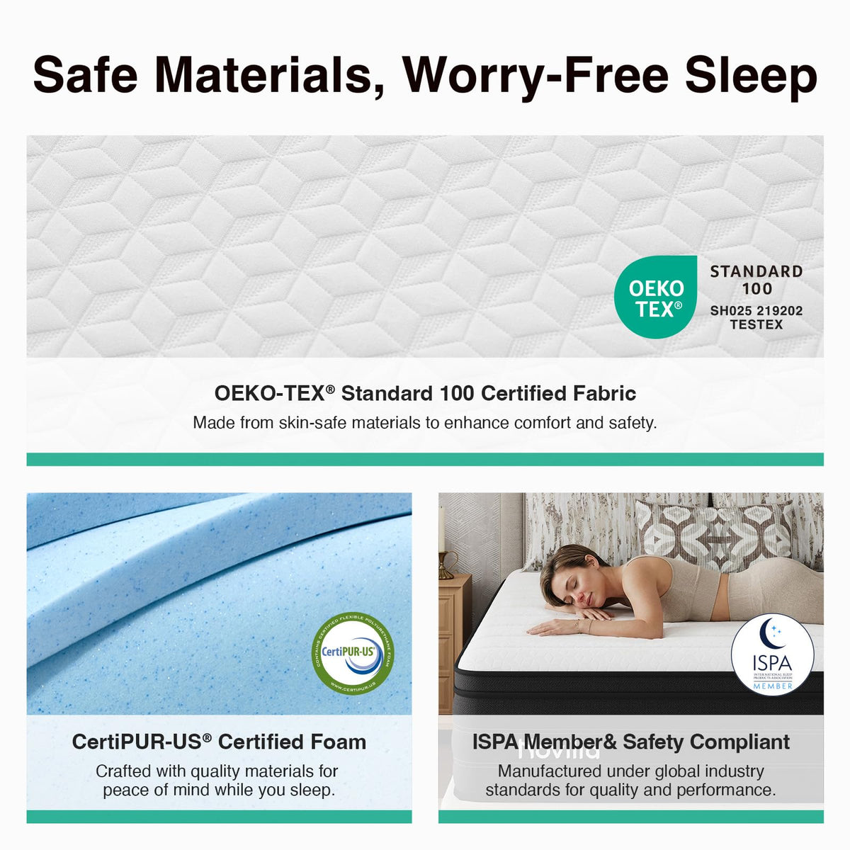 Queen 12 Inch Cooling Hybrid Mattress V461