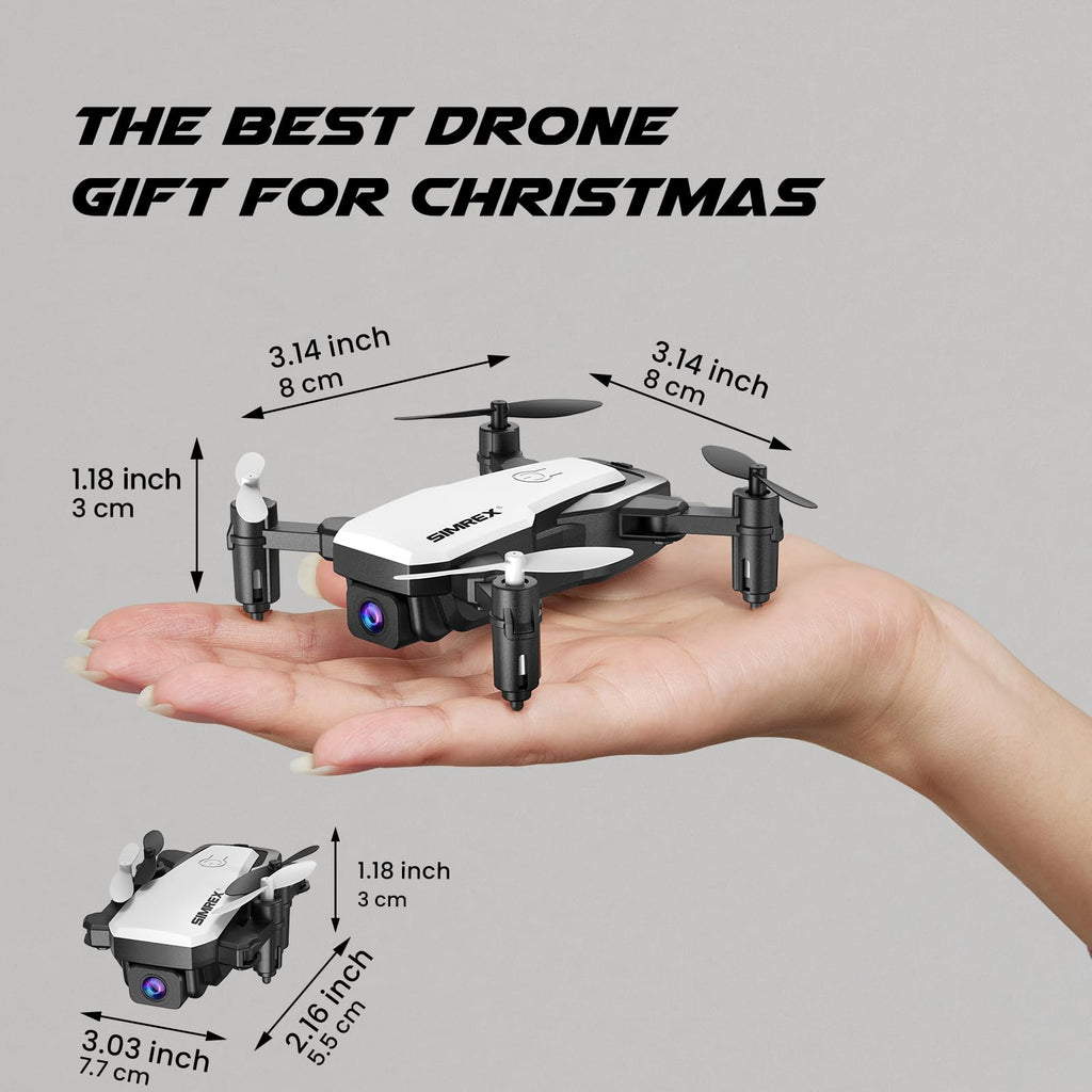 Mini Drone with 720P Camera, Foldable RC Quadcopter, White J529745