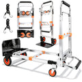 Folding Hand Truck Dolly Cart with Wheels, 500lb Load, Silver Orange Z391