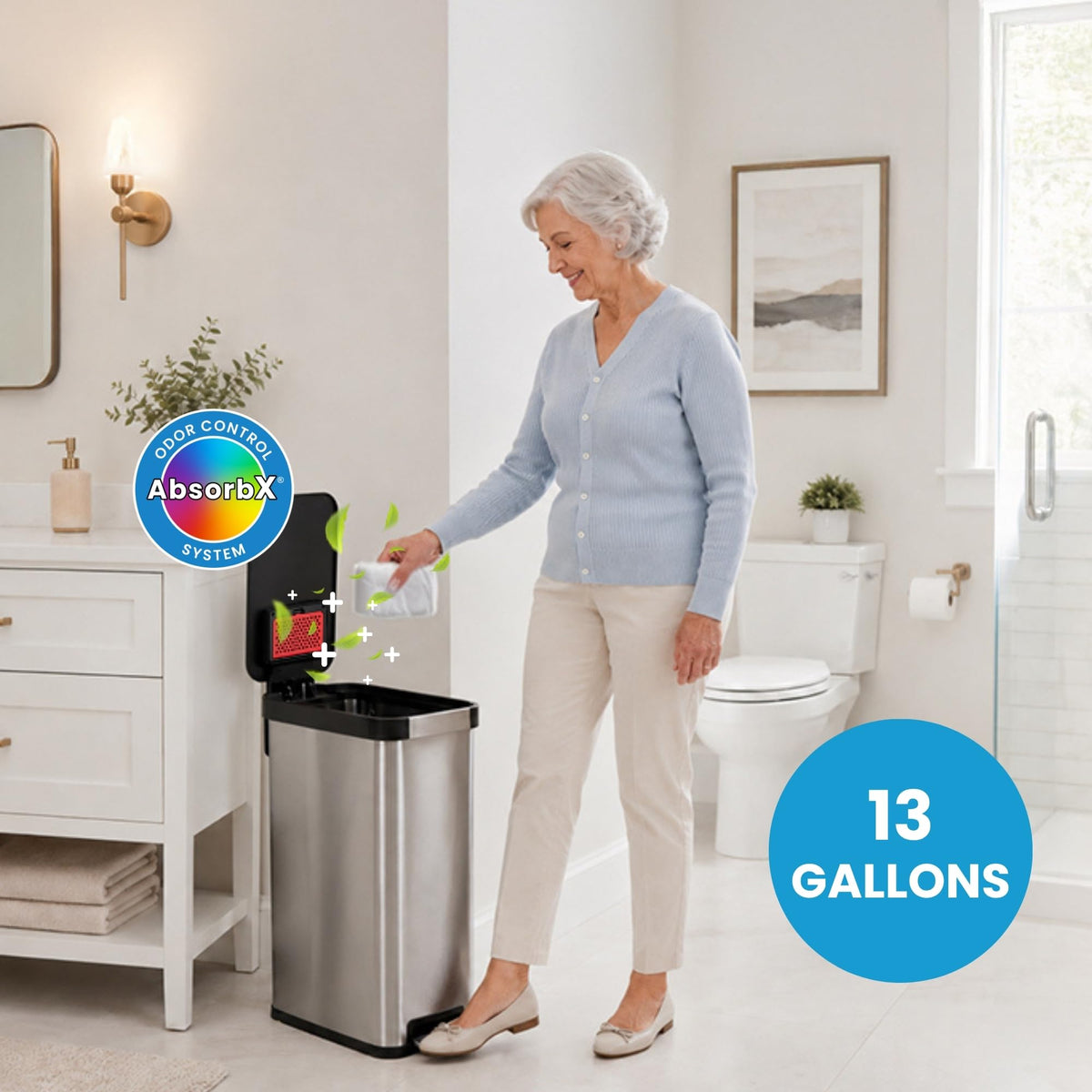 13 Gallon Stainless Steel Diaper Pail B28650