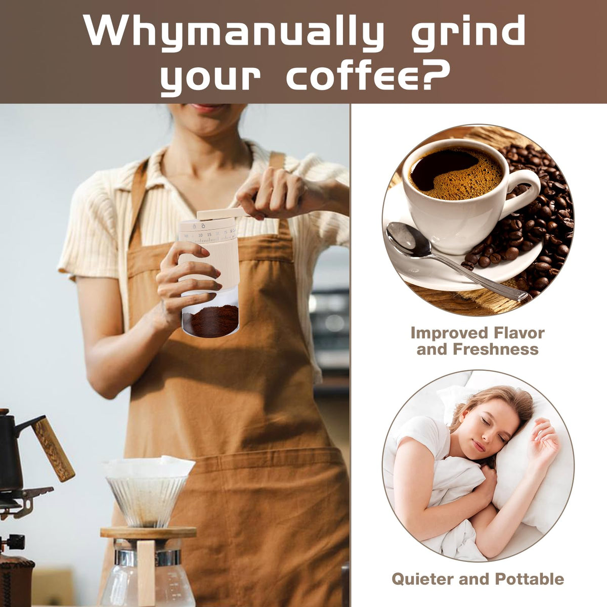 Manual Coffee Grinder with Ceramic Conical Burr H66674