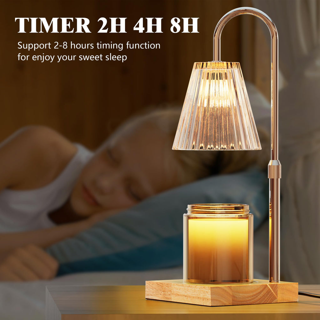 Candle Warmer Lamp with 2 Bulbs, Dimmable, Timer, Adjustable Height B52070