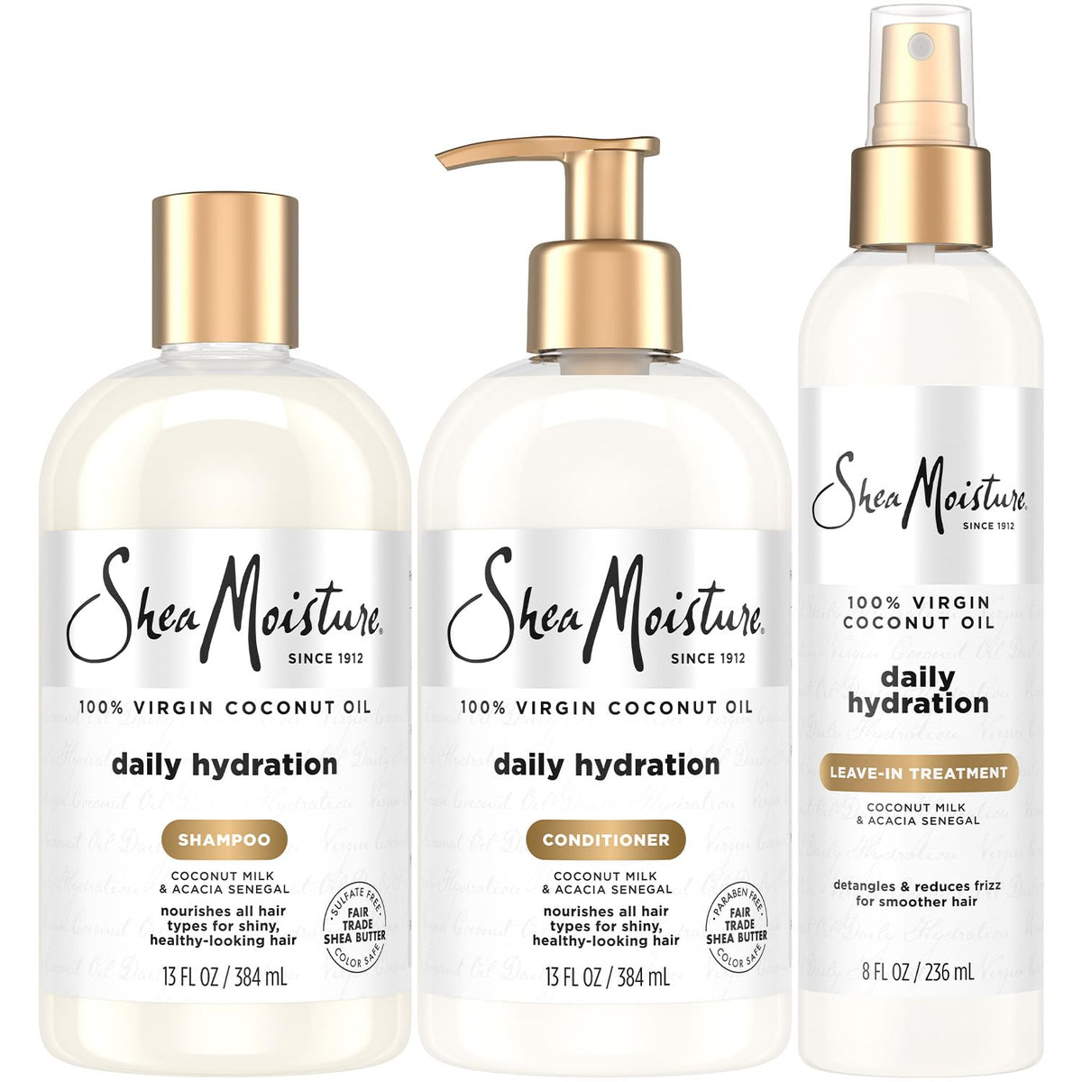 Shampoo & Conditioner + Leave-in Treatment Coconut Oil 3 Piece Set X31063