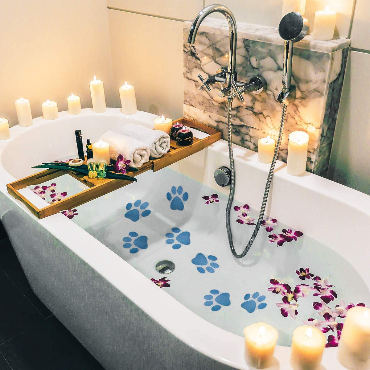 12 Pcs Non-Slip Bathtub Stickers Blue V5235