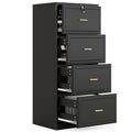 4 Drawer Black MDF File Cabinet with Lock B244