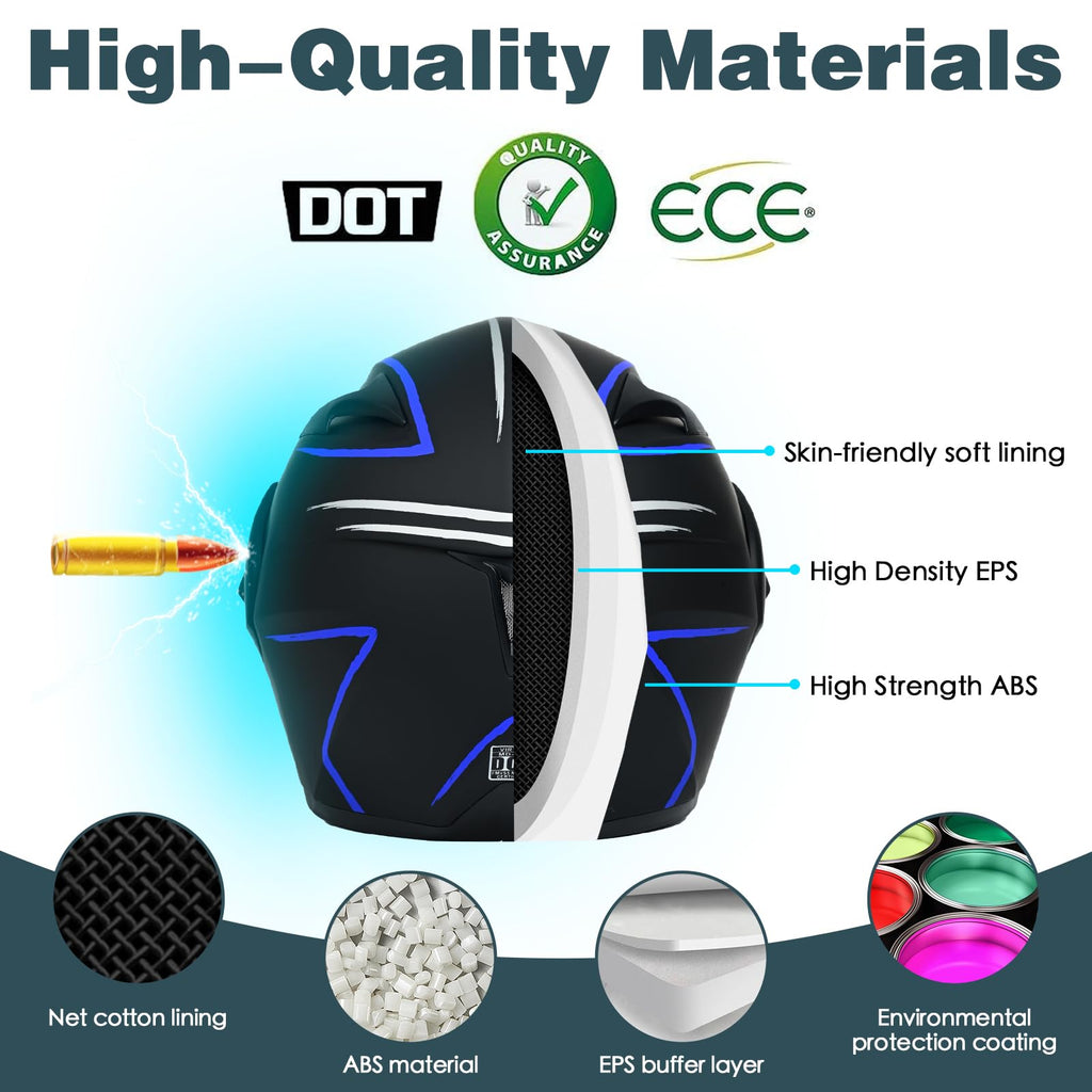 DOT Approved Bluetooth Modular Motorcycle Helmet A351181