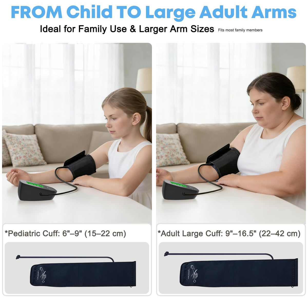 Blood Pressure Monitor with 2 Size Cuffs J355