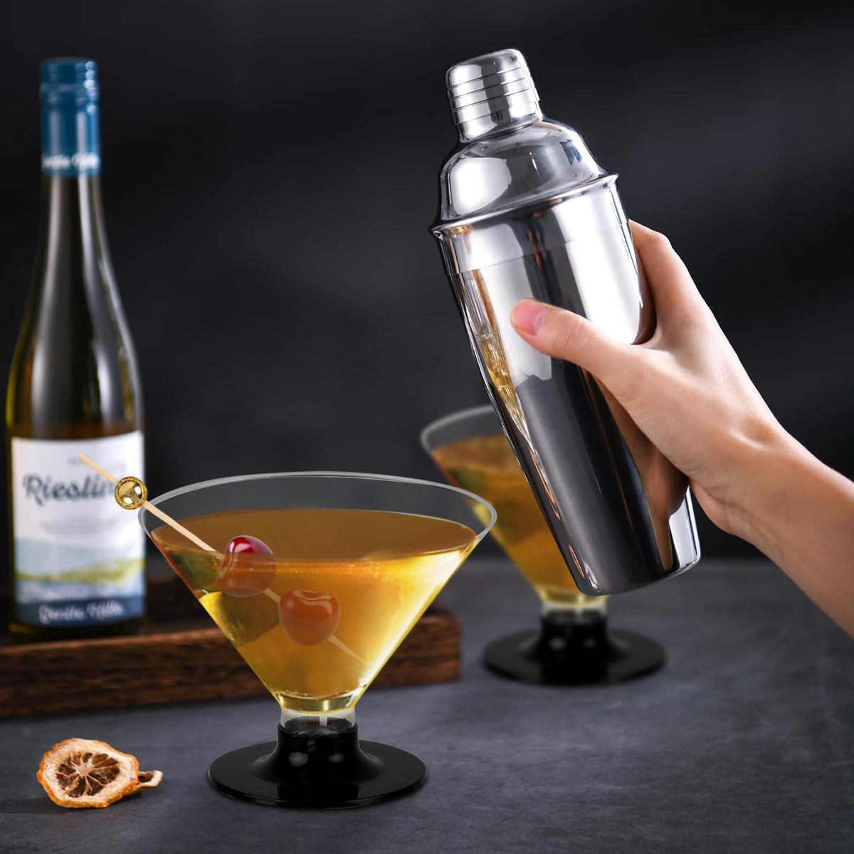 25 PCS 5oz Clear Plastic Martini Glasses H68124