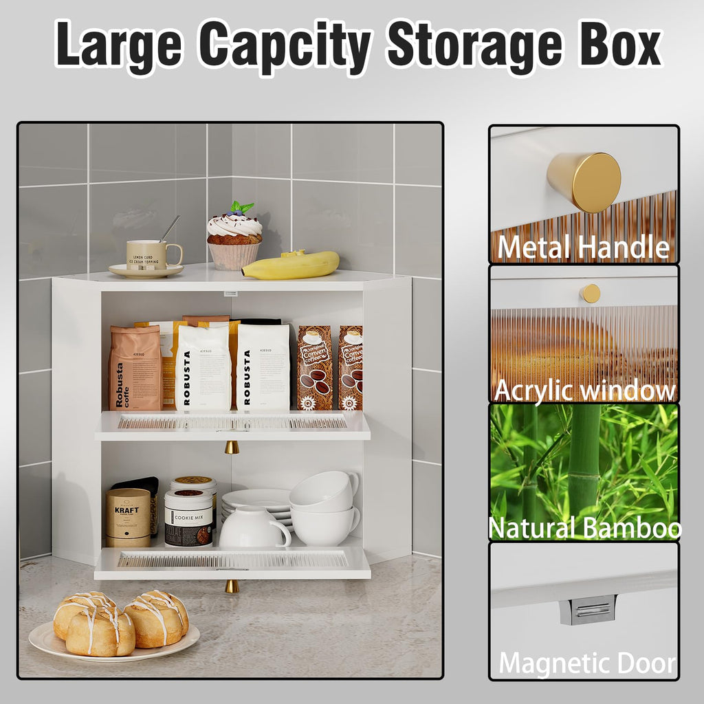 Bamboo Bread Box with Transparent Door W6329
