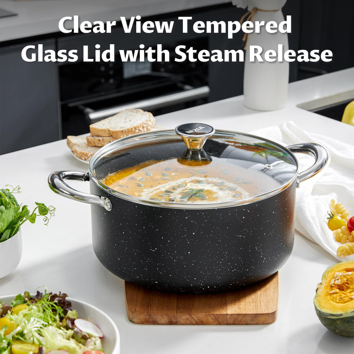 6 Quart Nonstick Stock Pot with Lid J147