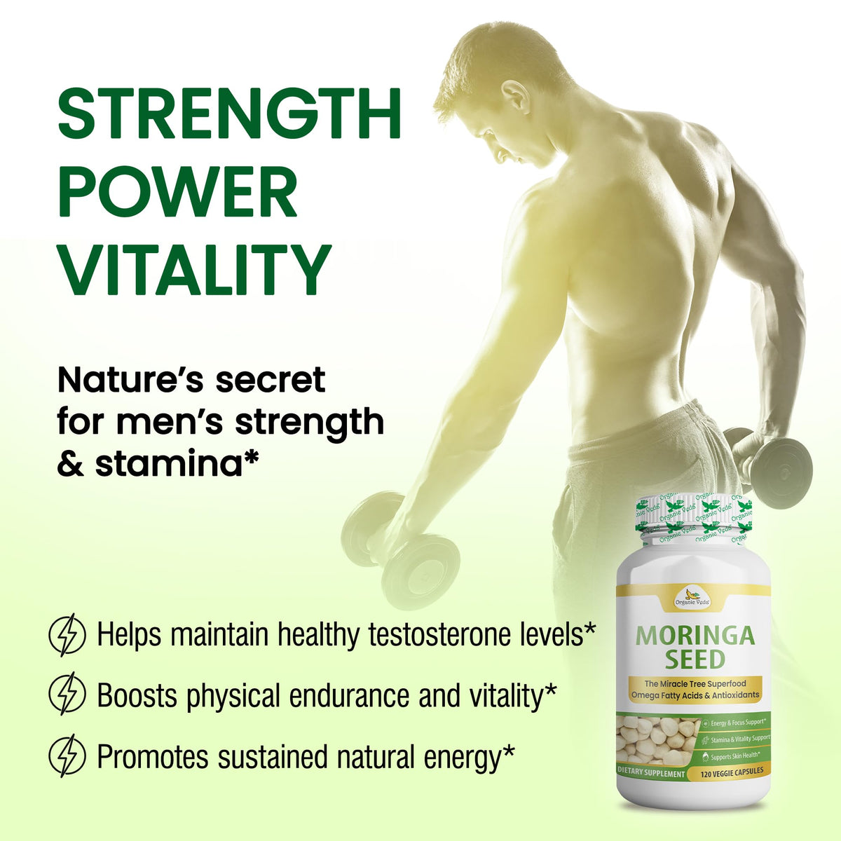 Organic Moringa Seeds Capsules 120 Vegan Capsules G54621