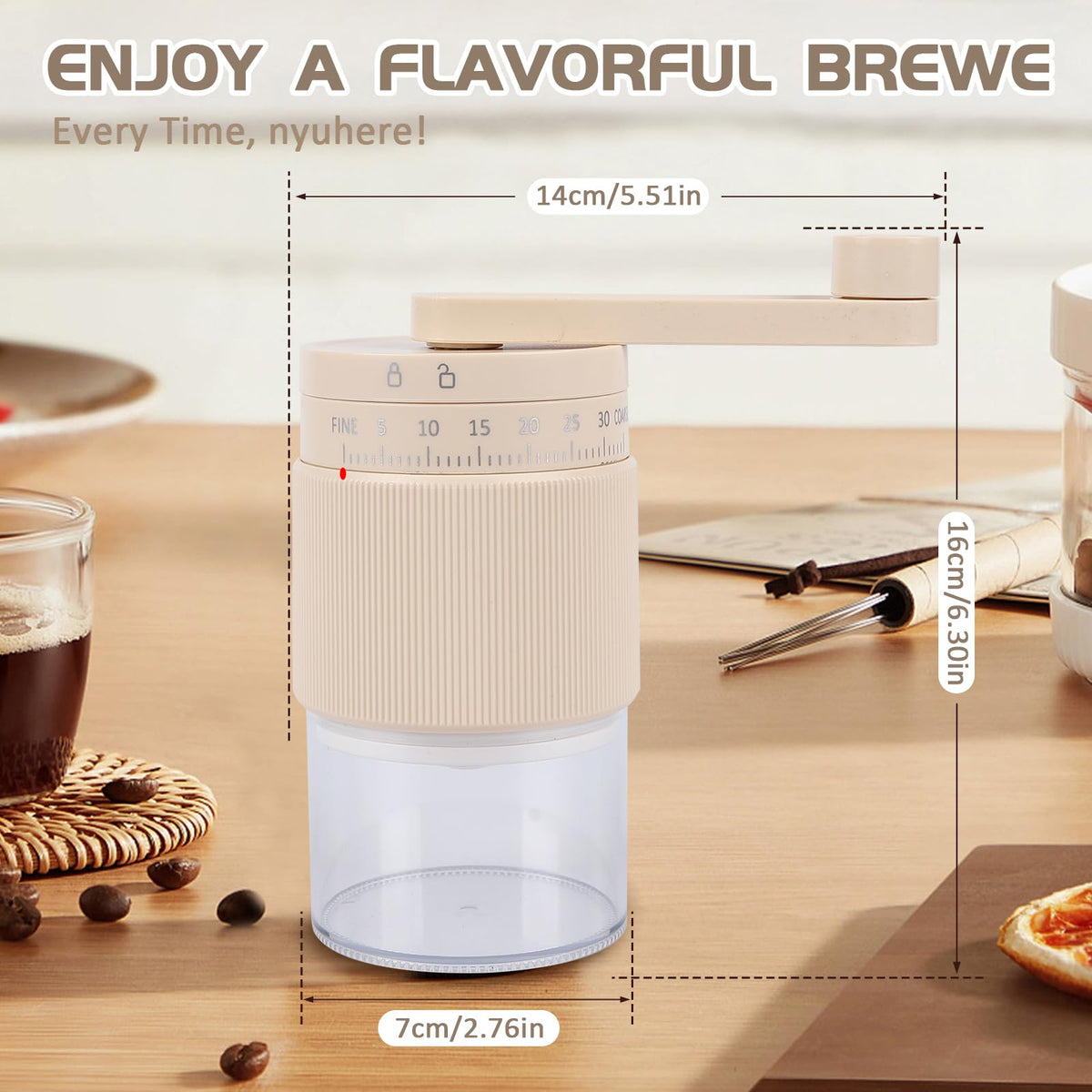 Manual Coffee Grinder with Ceramic Conical Burr H66674