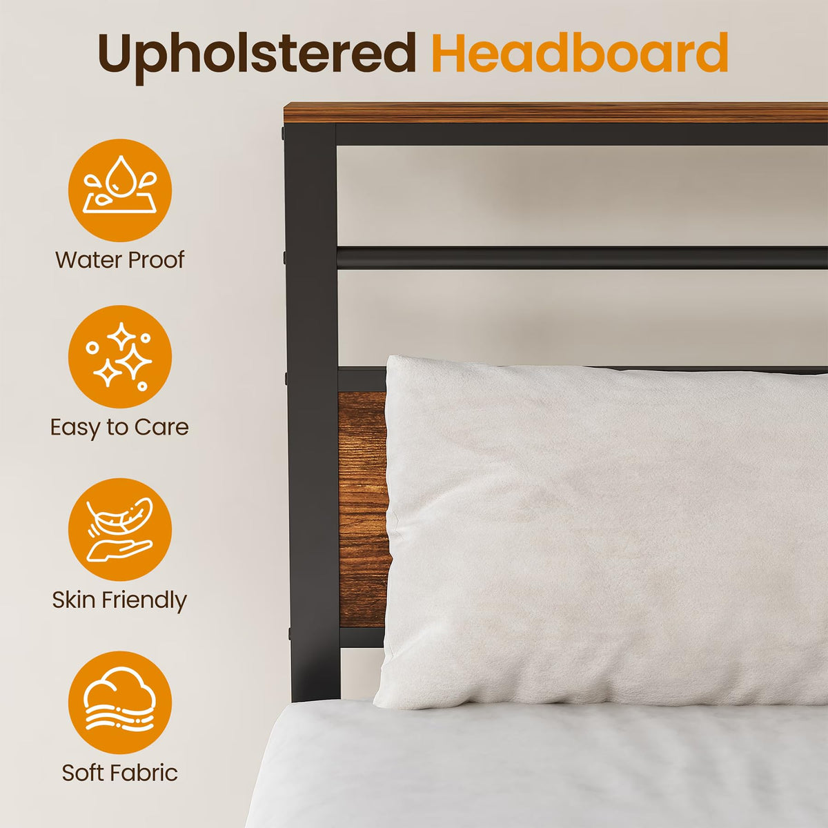 Black Twin Bed Frame with Headboard G16956