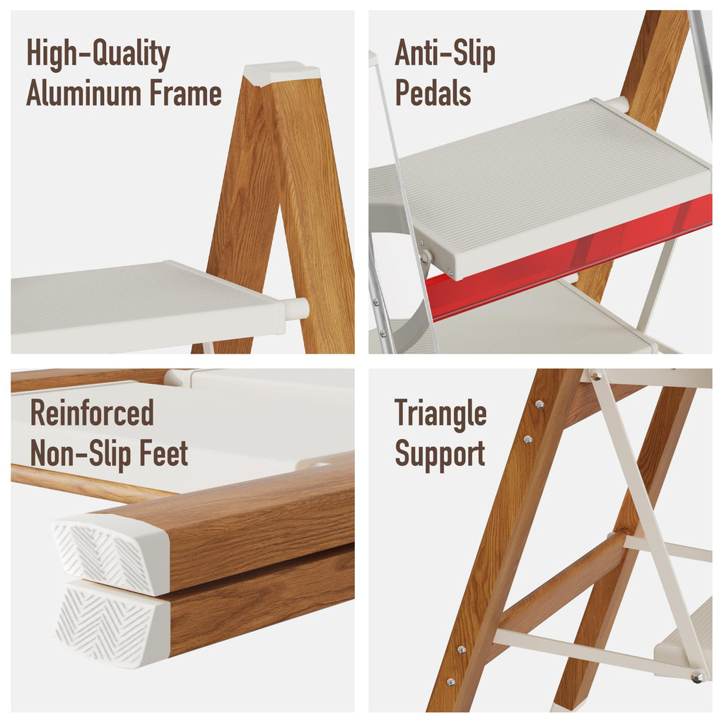 3 Step Aluminum Foldable Step Stool J4325