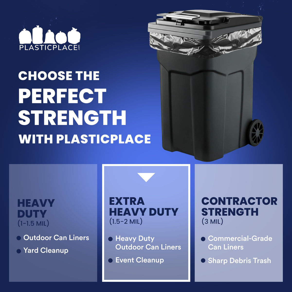 95-96 Gallon Heavy Duty 1.5 Mil Black Trash Bags 25 Count F25666