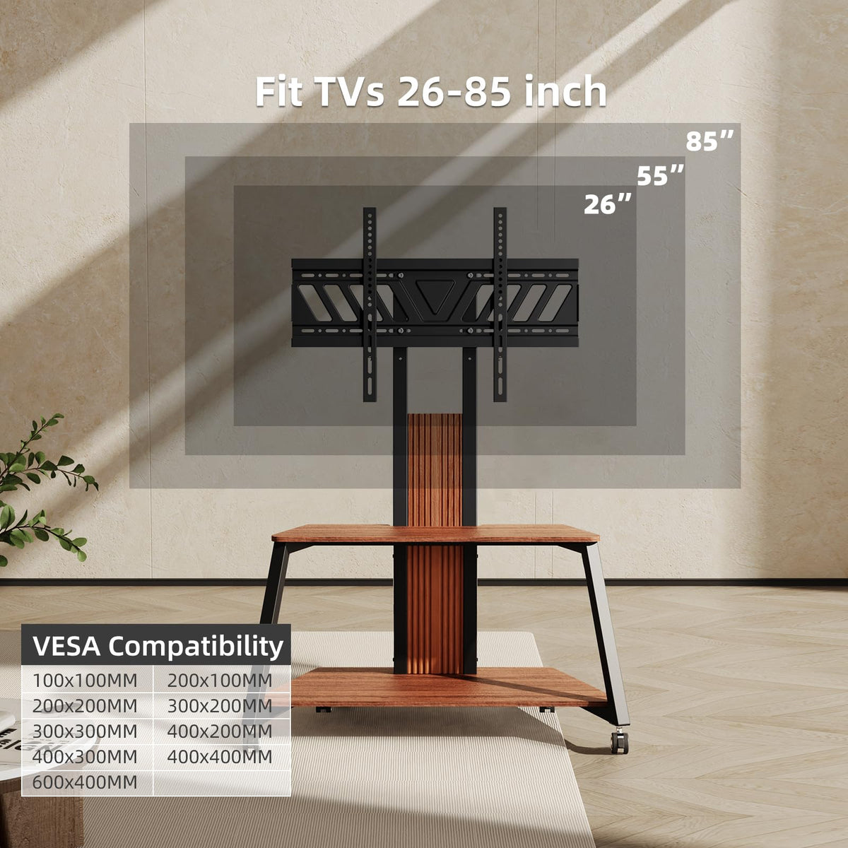 Heavy Duty Mobile TV Stand with Wheels Y188402