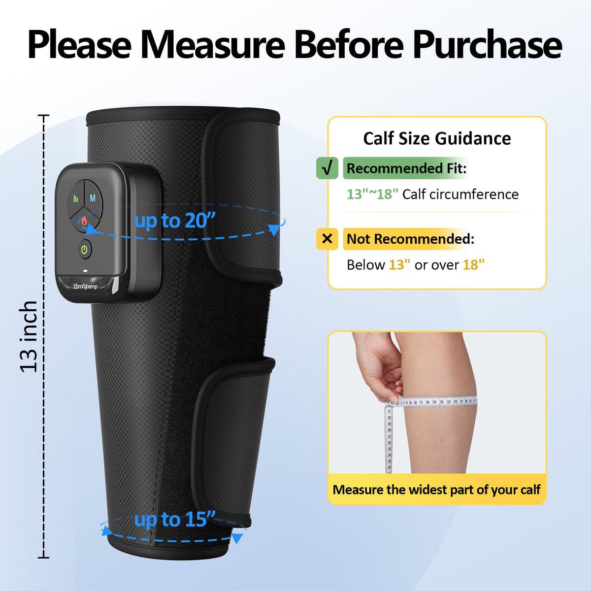 Cordless Air Compression Calf Massager with Heat Q3731