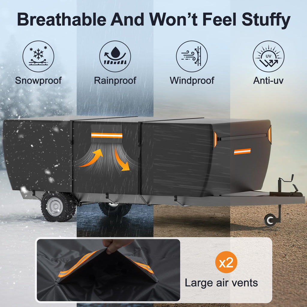 12-14 ft Pop Up Camper Cover 7 Layers Oxford Waterproof V4874