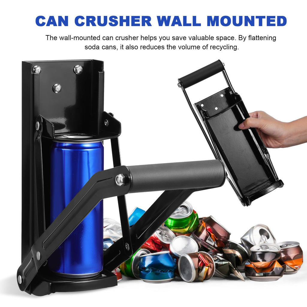 Wall Mounted Stainless Steel Can Crusher with Bottle Opener V6475