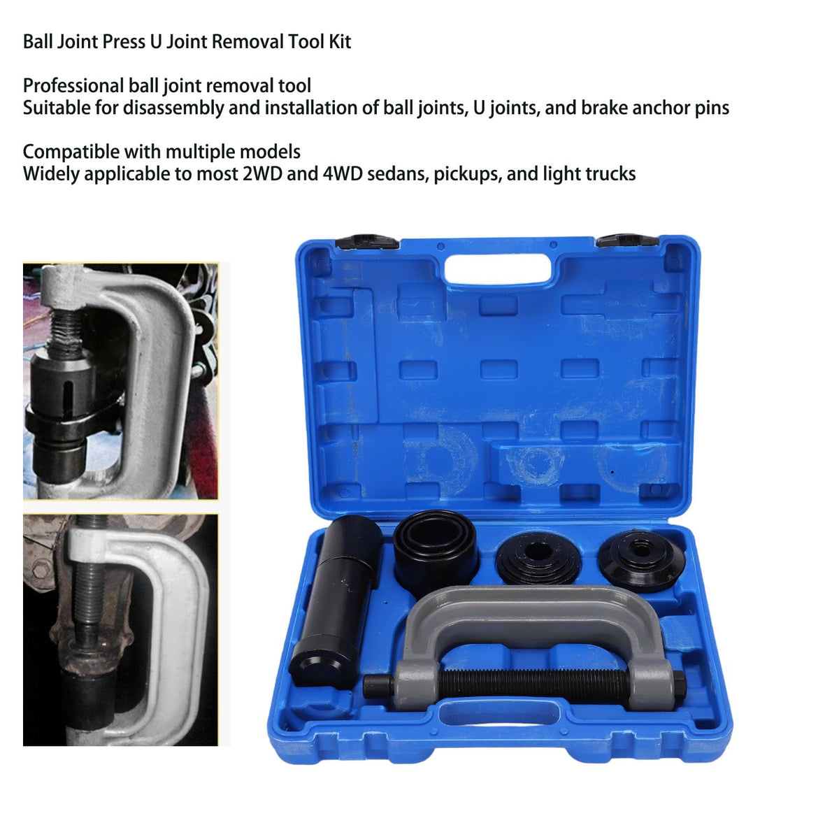Ball Joint Press Kit U Joint Removal Tool with 4WD Adapter and Portable Case I8258