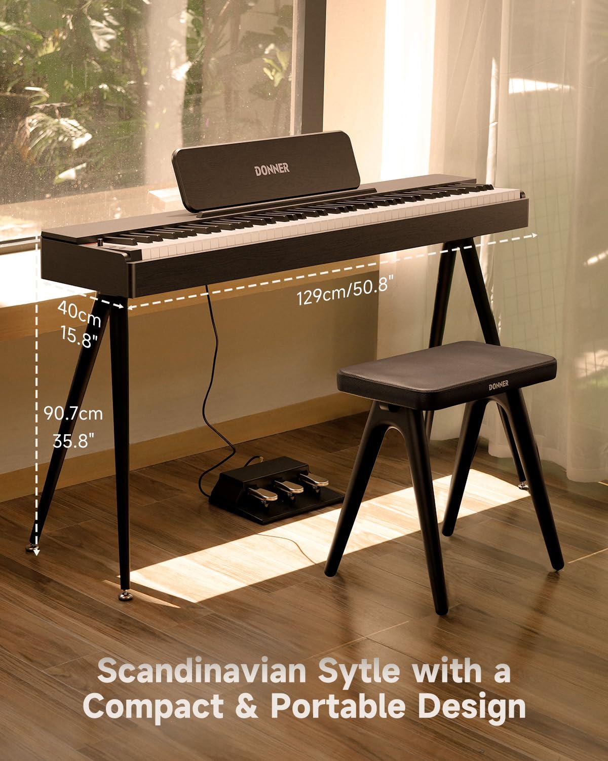 88 Key Weighted Digital Piano with Bluetooth and Three Pedal A316694