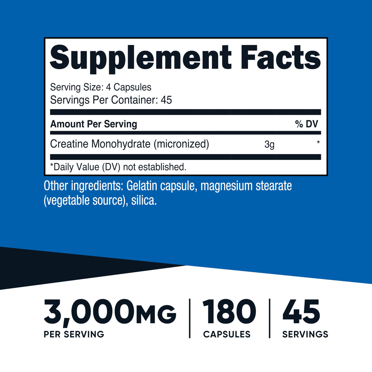 Creatine Monohydrate 3,000mg 180 Capsules D131