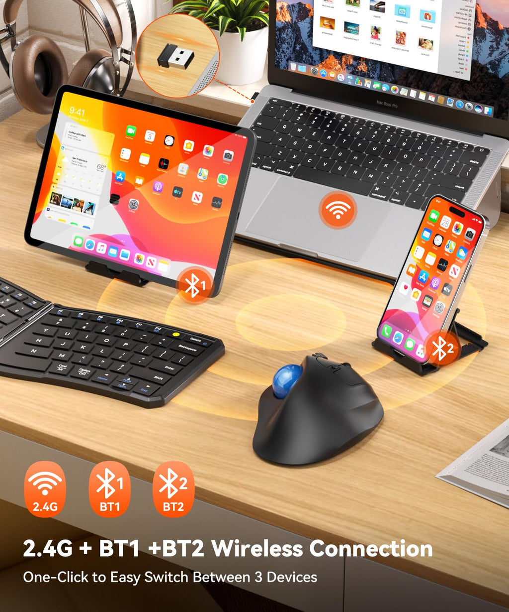Ergonomic Wireless Trackball Mouse V980578
