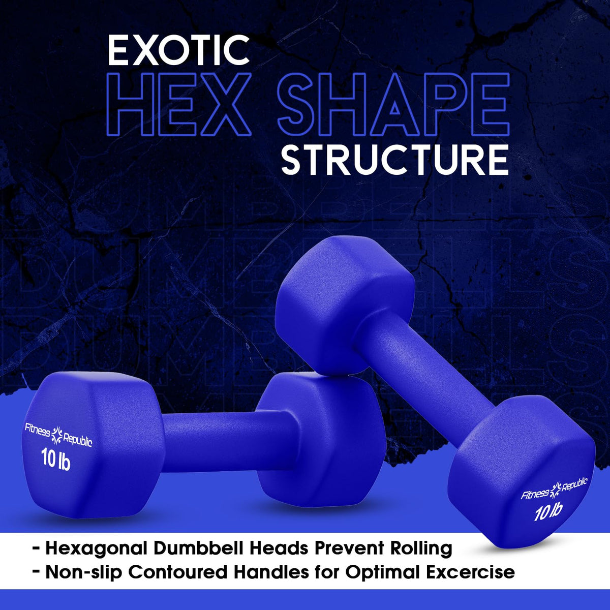 Neoprene Dumbbell Set of 2 Non-Slip Hex Shape B8001