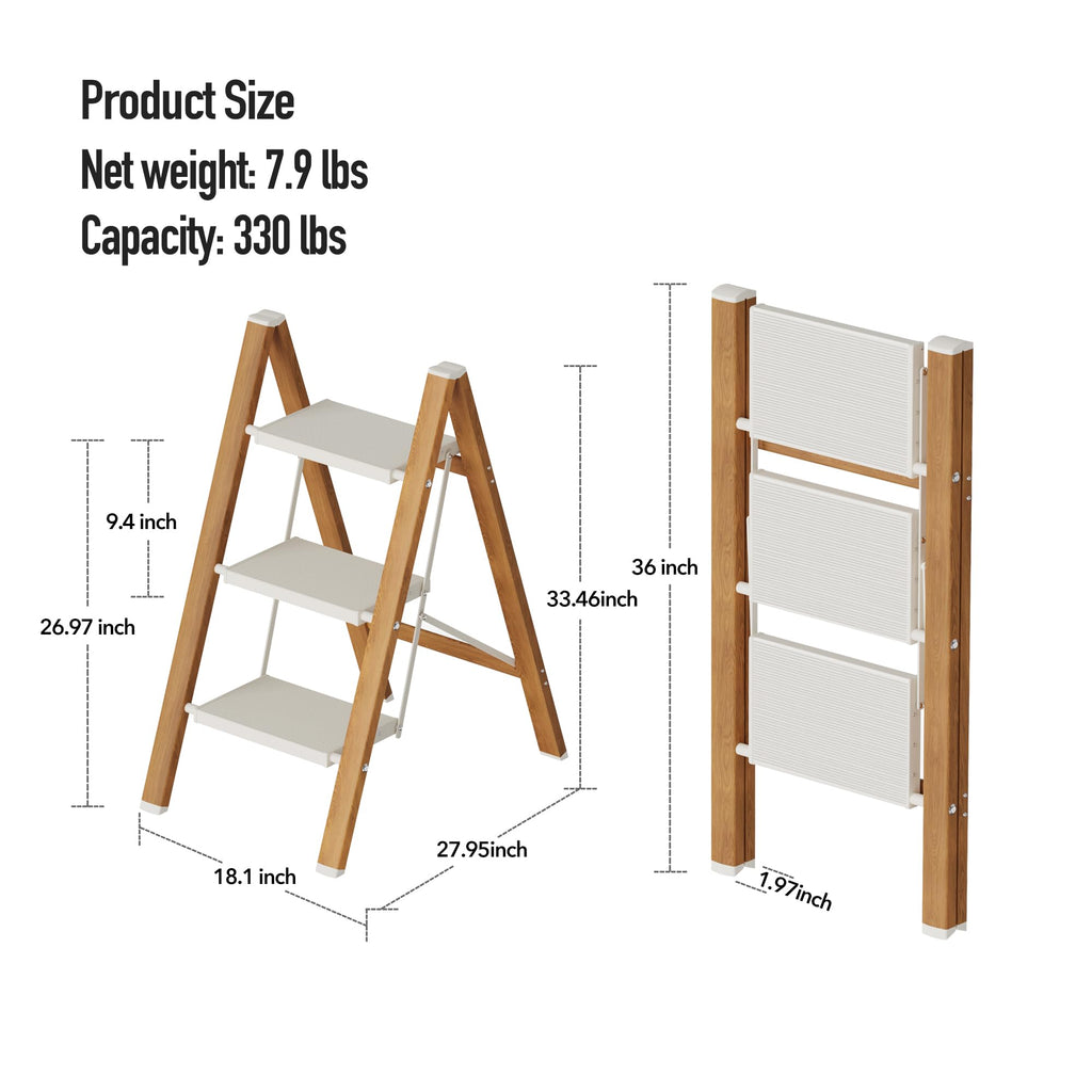 3 Step Aluminum Foldable Step Stool J4325