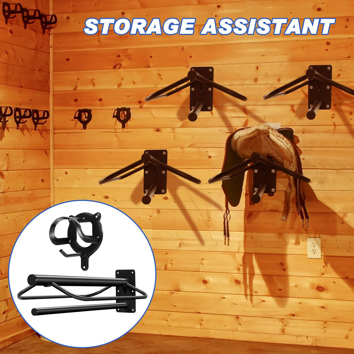 12 Pack Wall Mount Saddle Rack with Bridle Hooks Z62667