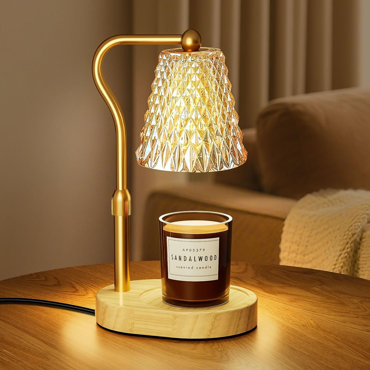 Candle Warmer Lamp with Timer Dimmer, Height Adjustable Wax Melt Warmer for Jar Candles C970291