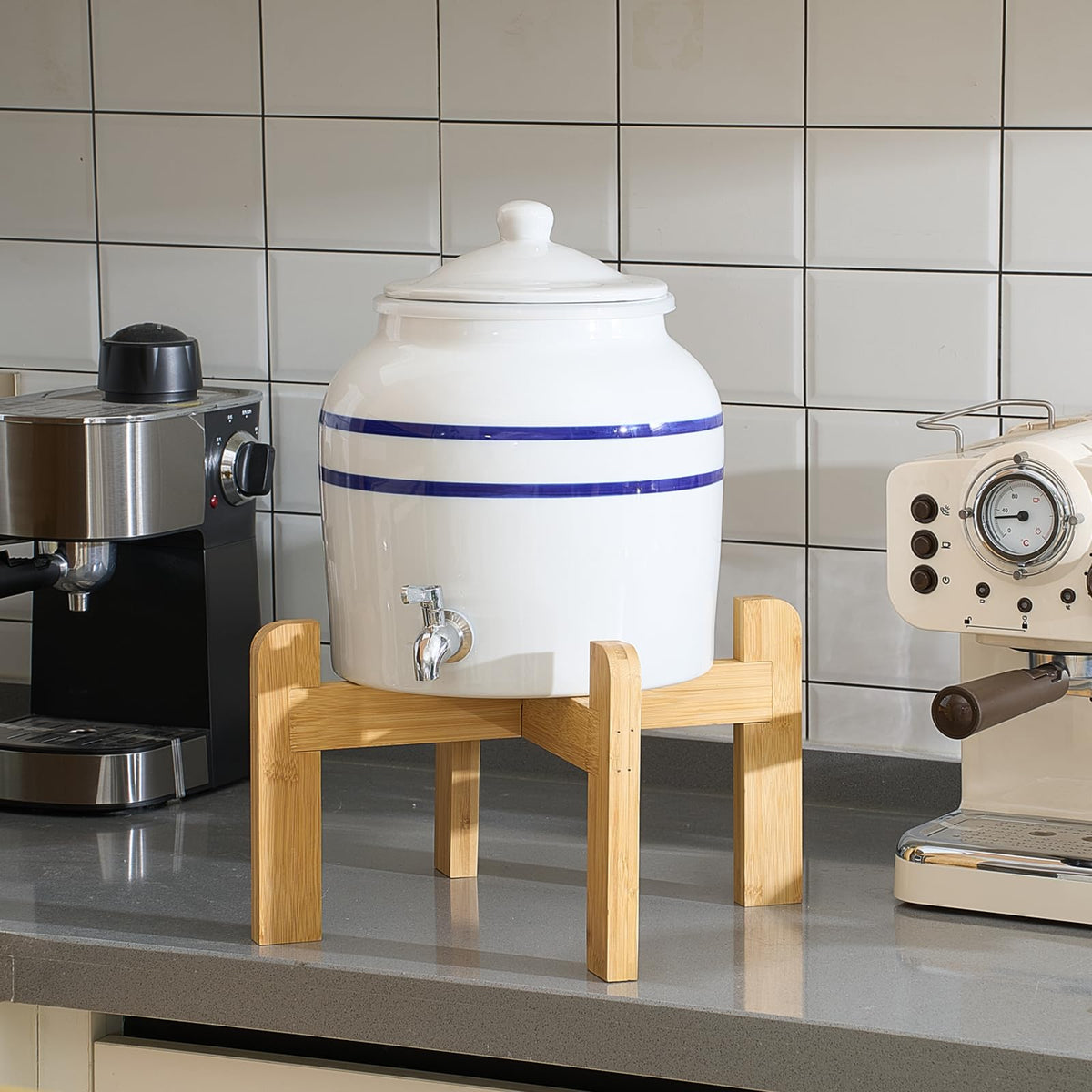 Ceramic Water Dispenser with 304 Stainless Steel Faucet and Lid T15846