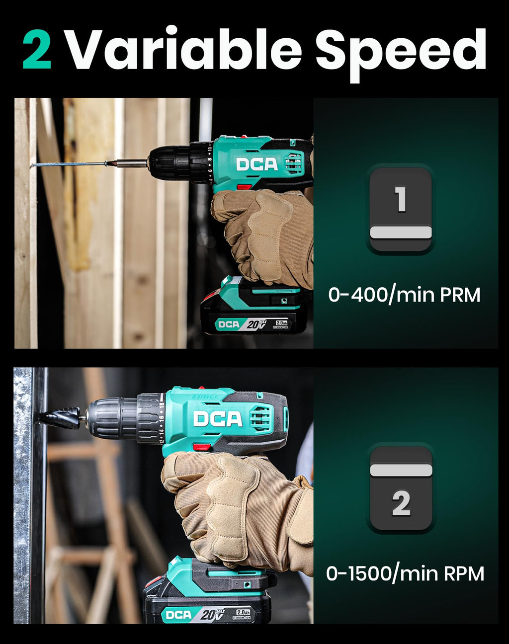 Cordless Drill Set 354 in-lbs Torque 3/8" Keyless Chuck 20V F885