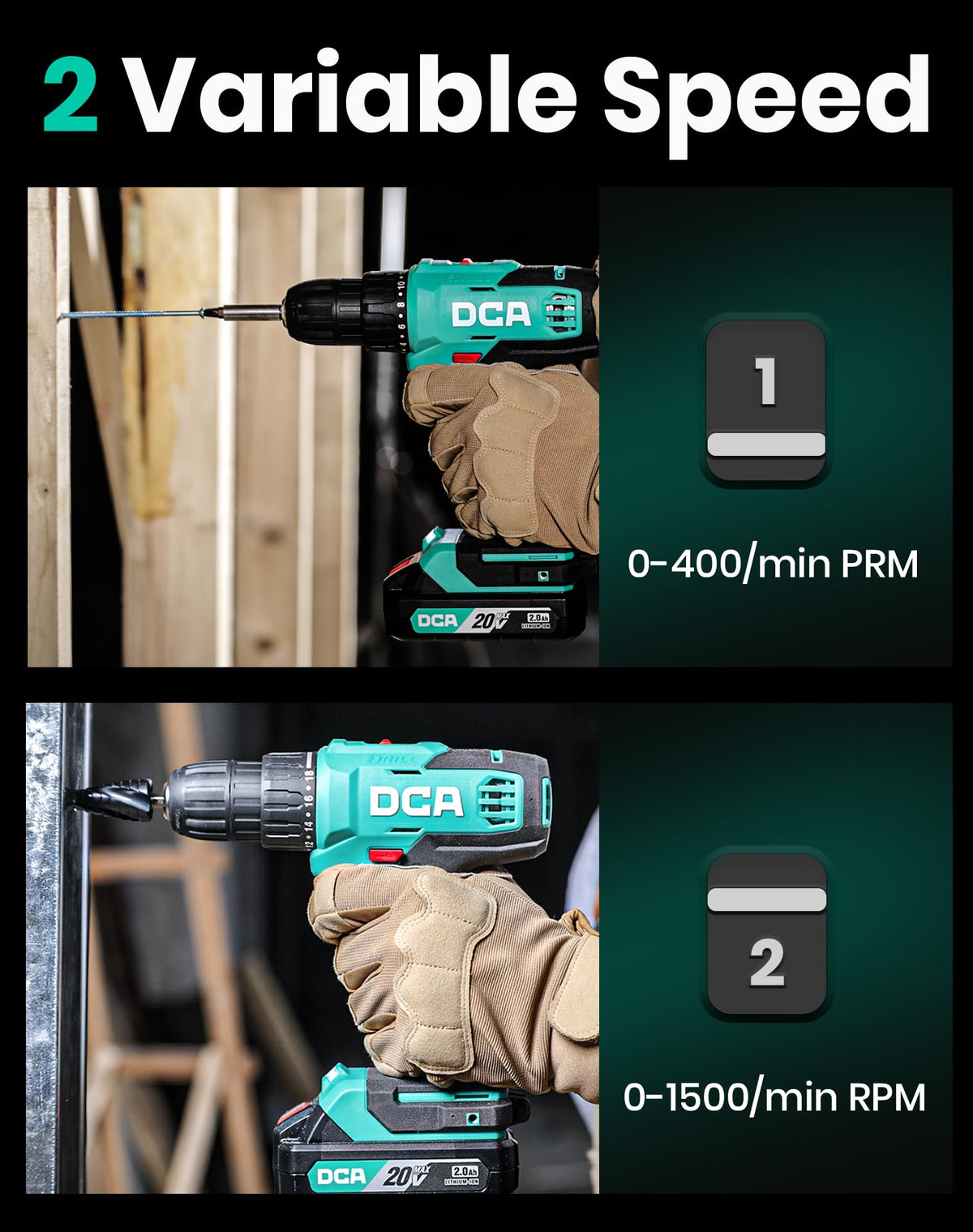Cordless Drill Set 354 in-lbs Torque 3/8" Keyless Chuck 20V F885