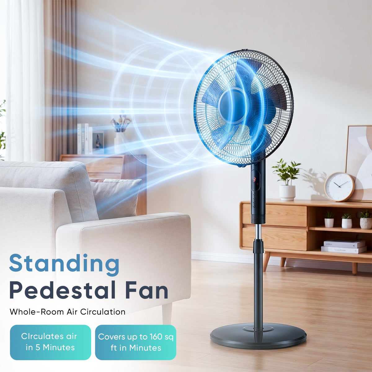 17" Oscillating Pedestal Fan with Remote X861