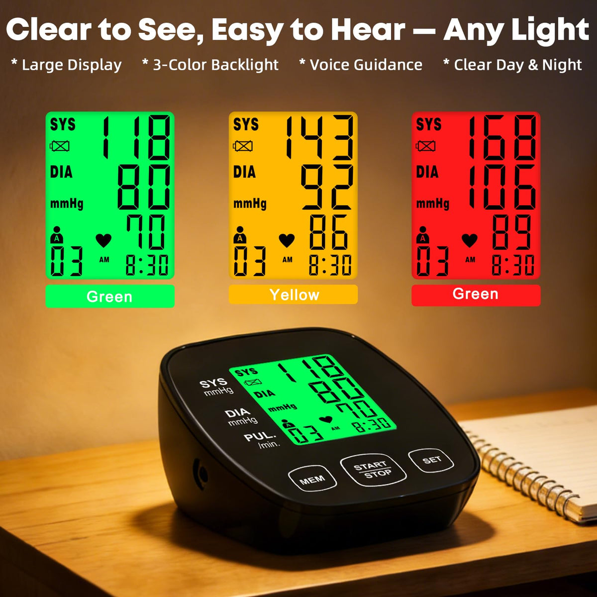Blood Pressure Monitor with 2 Size Cuffs J355