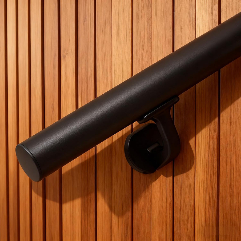 7 FT Matte Black Aluminum Handrail Set T626