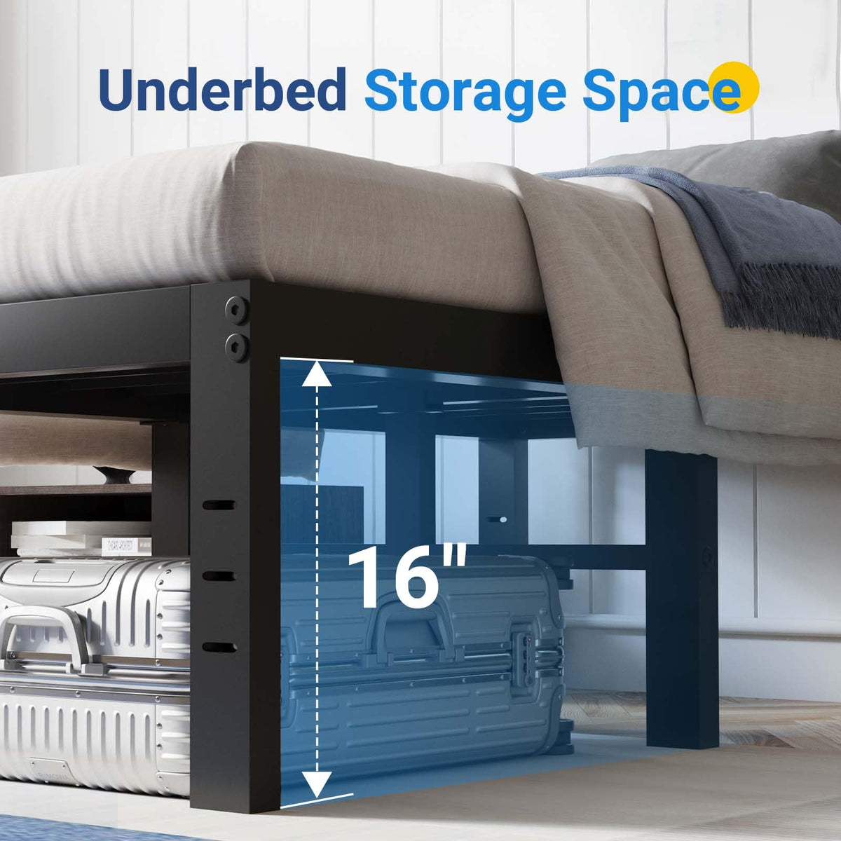 Queen Size 18 Inch Metal Platform Bed Frame Q203