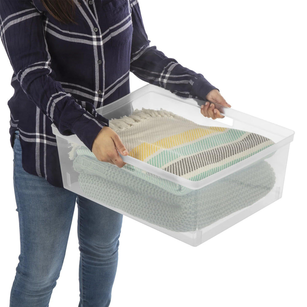 White 3-Drawer Plastic Storage Tower with Clear Bins V30914