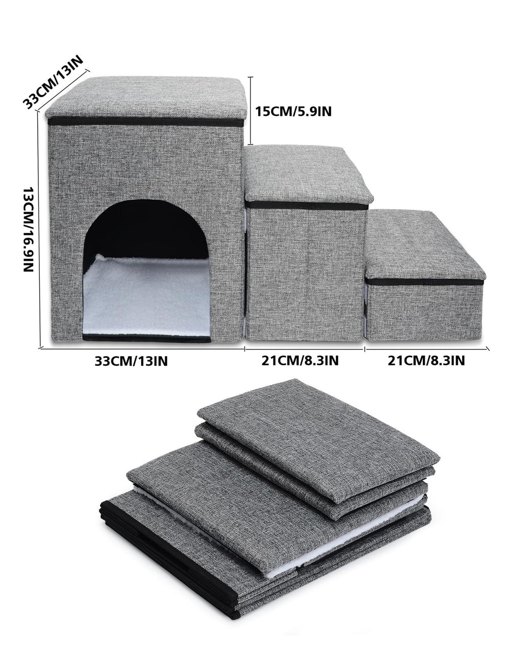 Folding Pet Stairs with Storage Box E9878