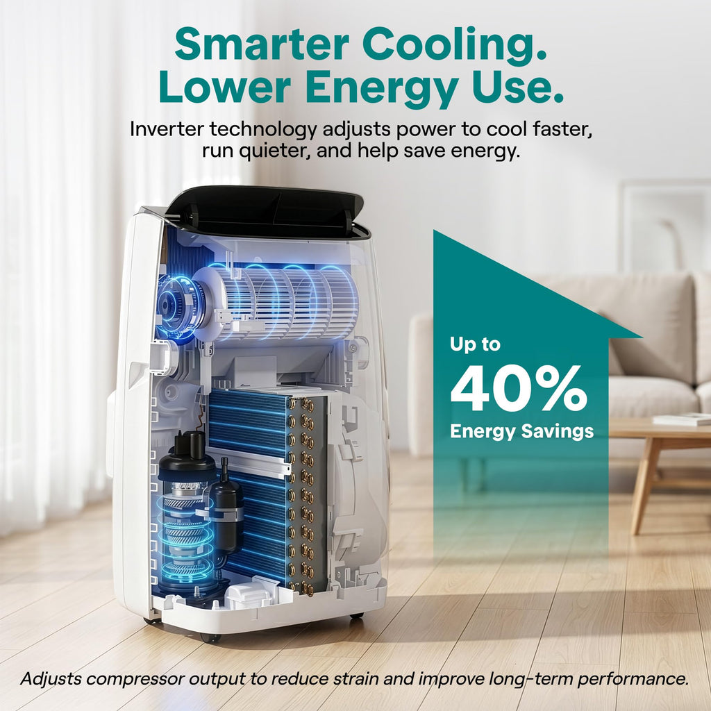 12000 BTU Inverter Portable Air Conditioner & Heater with Wi-Fi N17679