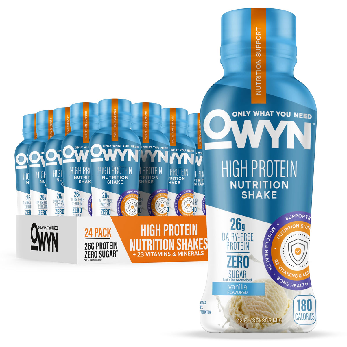 26g High Protein Shake, Vanilla Flavored, 12 Ct M351570