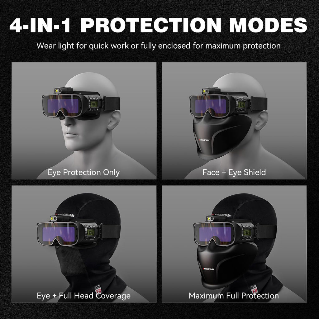 Auto-Darkening Welding Goggles Kit with LED Light K842