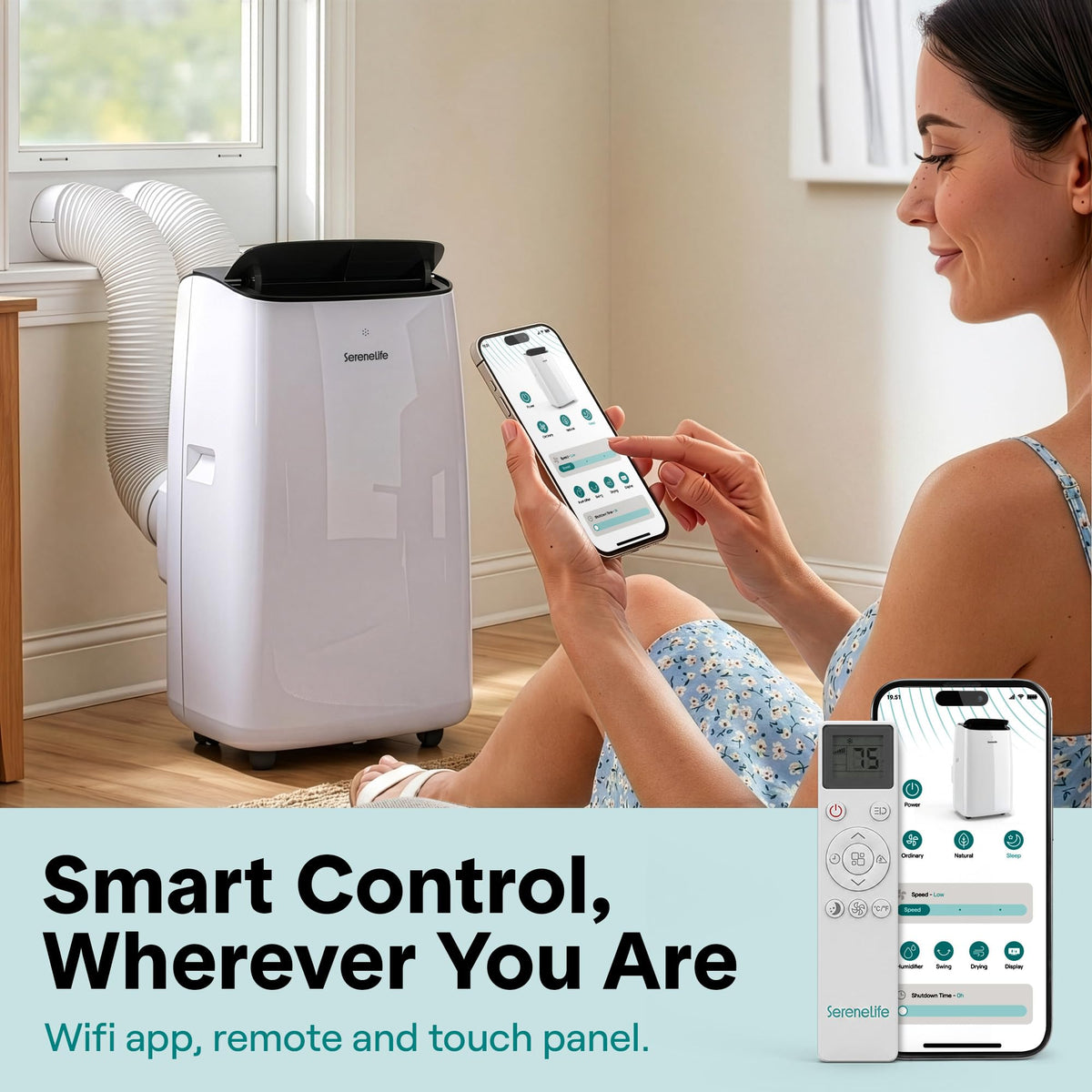 12000 BTU Inverter Portable Air Conditioner & Heater with Wi-Fi N17679